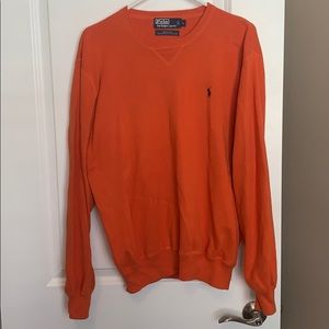 Orange crew neck knit Polo sweater